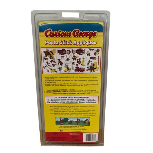 PBS Kids Curious George Peel and Stick Appliques Removable Reusable Wall Decals - Picture 2 of 7